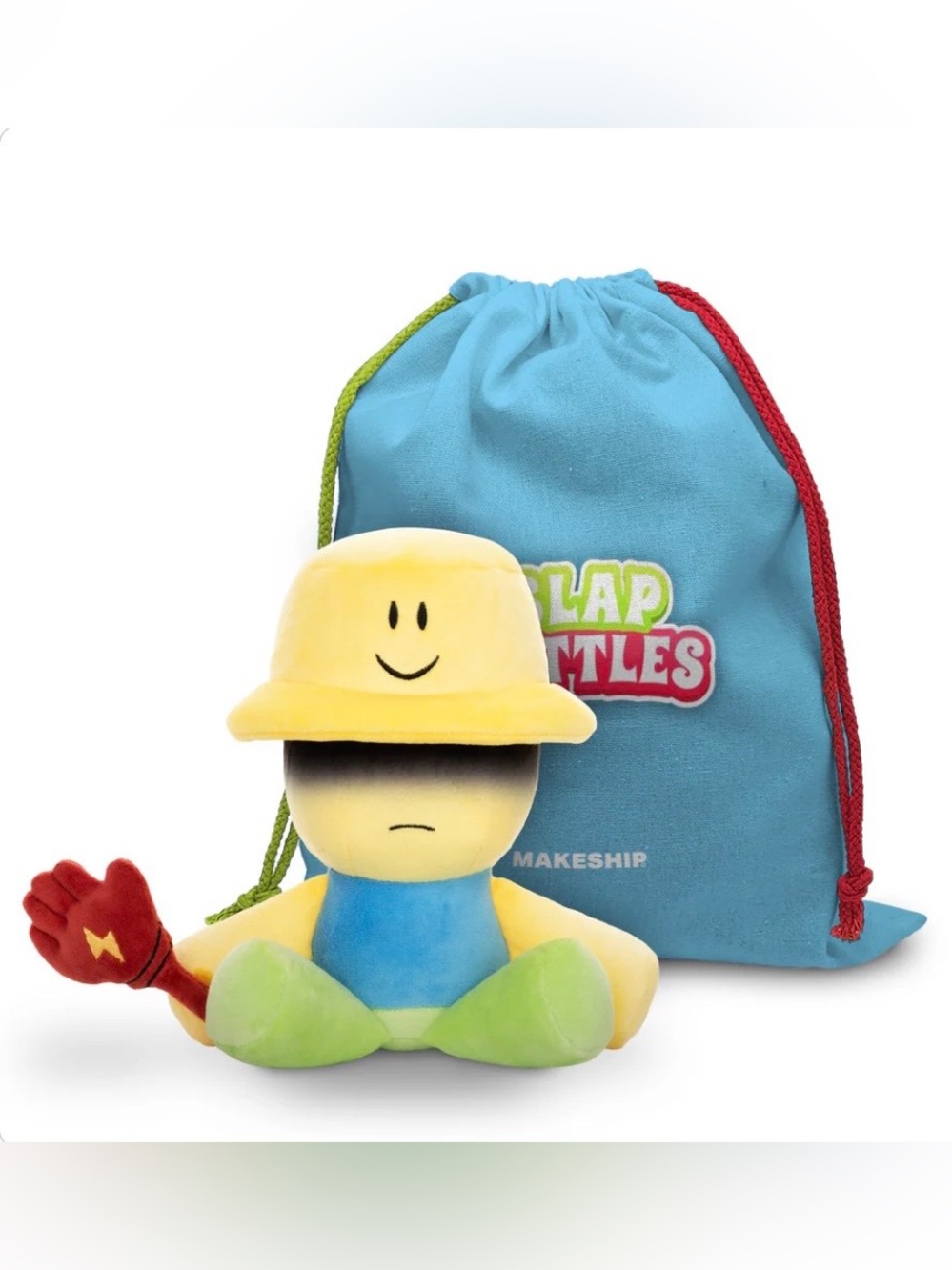 Makeship Slap Battles Plush Toy - Yellow Hat, Blue & Green Plush